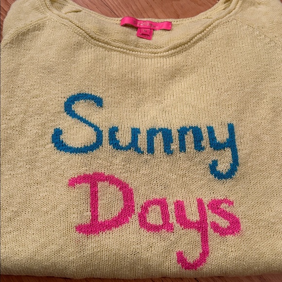 Lilly Pulitzer Danette Sweater Yellow Sunny Days Size XL - Picture 9 of 9